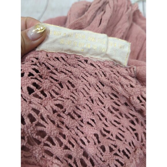 Jen's Pirate Booty Women's Gauze Romper Shorts Long Sleeve Pink Crotchet Size SM - Picture 3 of 13